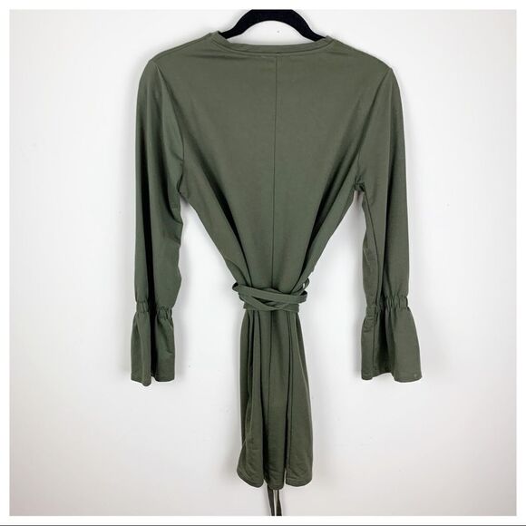 Zara Trafulac Olive Green Dress w/Bell Sleeves - Picture 12 of 14